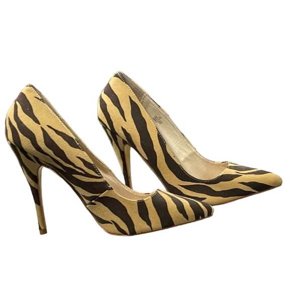 Boston Proper Zebra Print Fabric Upper Pumps Shoes - size 9.5 - Picture 16 of 16